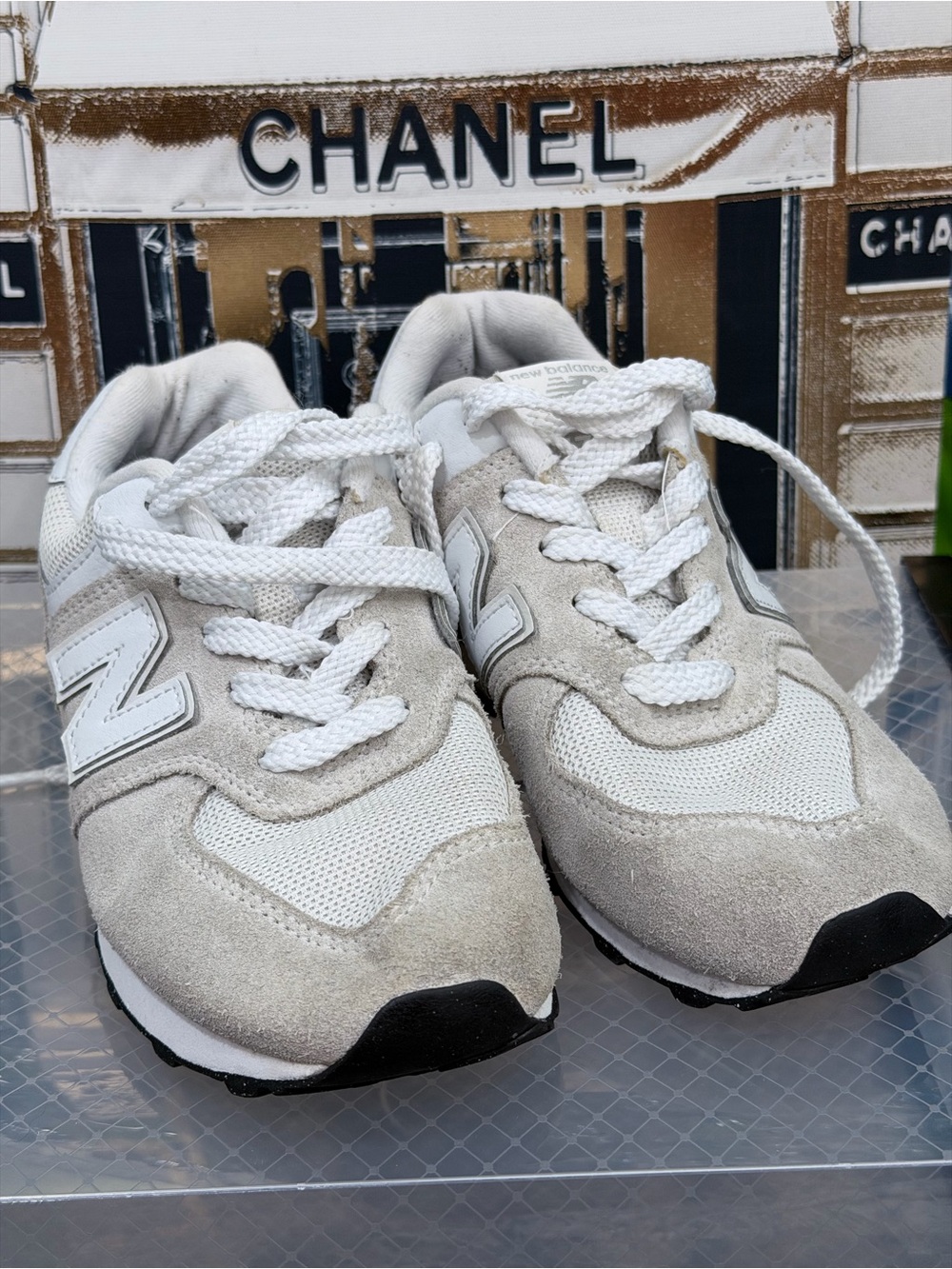 New Balance Kids' Cream & White Lace-Up Sneakers
